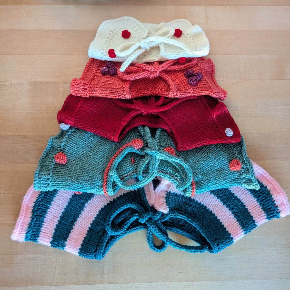 Dog pet handmade handknitted collar costume sweater M - Picture 11 of 11